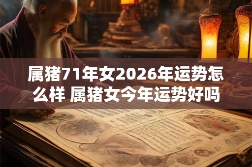 属猪71年女2026年运势怎么样 属猪女今年运势好吗