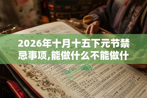 2026年十月十五下元节禁忌事项,能做什么不能做什么？