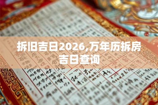 拆旧吉日2026,万年历拆房吉日查询 拆旧吉日2026,万年历拆房吉日查询