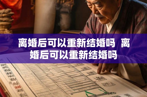 离婚后可以重新结婚吗  离婚后可以重新结婚吗