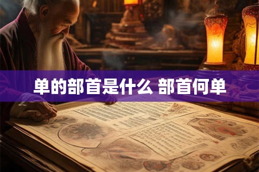 单的部首是什么 部首何单