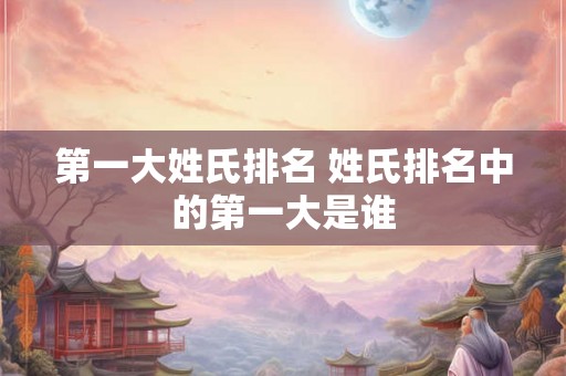 第一大姓氏排名 姓氏排名中的第一大是谁 第一大姓氏排名 姓氏排名中的第一大是谁