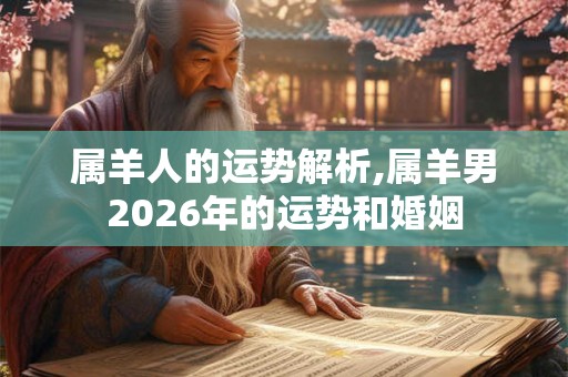 属羊人的运势解析,属羊男2026年的运势和婚姻