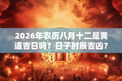 2026年农历八月十二是黄道吉日吗？日子时辰吉凶？