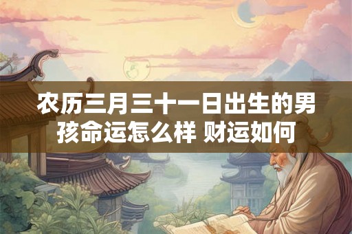 农历三月三十一日出生的男孩命运怎么样 财运如何