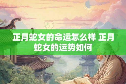 正月蛇女的命运怎么样 正月蛇女的运势如何 正月蛇女的命运怎么样 正月蛇女的运势如何