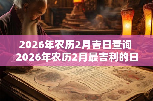 2026年农历2月吉日查询 2026年农历2月最吉利的日子