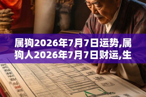 属狗2026年7月7日运势,属狗人2026年7月7日财运,生肖狗2026年7月7日运势 属狗2026年7月7日运势,属狗人2026年7月7日财运,生肖狗2026年7月7日运势