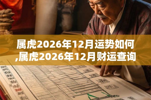 属虎2026年12月运势如何,属虎2026年12月财运查询