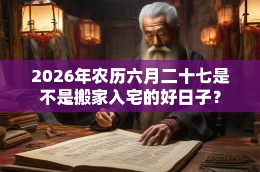 2026年农历六月二十七是不是搬家入宅的好日子？