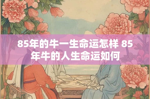 85年的牛一生命运怎样 85年牛的人生命运如何