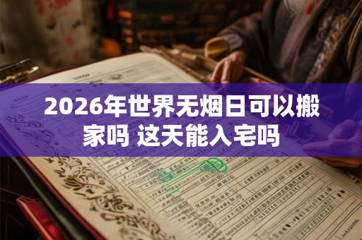 2026年世界无烟日可以搬家吗 这天能入宅吗