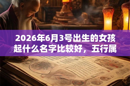 2026年6月3号出生的女孩起什么名字比较好，五行属什么