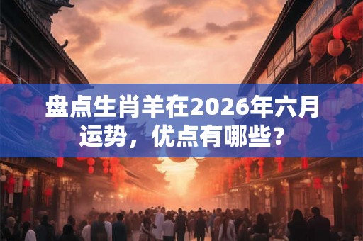 盘点生肖羊在2026年六月运势，优点有哪些？