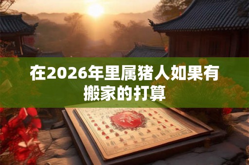 在2026年里属猪人如果有搬家的打算