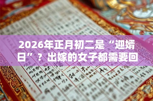 2026年正月初二是“迎婿日”？出嫁的女子都需要回到娘家？
