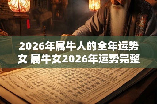 2026年属牛人的全年运势女 属牛女2026年运势完整版