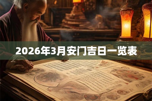 2026年3月安门吉日一览表