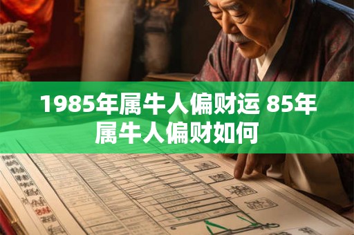 1985年属牛人偏财运 85年属牛人偏财如何