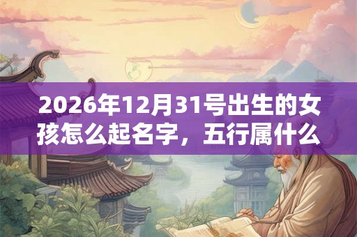 2026年12月31号出生的女孩怎么起名字，五行属什么