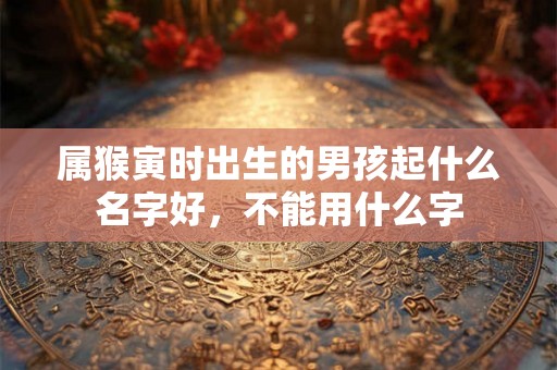 属猴寅时出生的男孩起什么名字好，不能用什么字