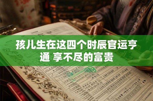 孩儿生在这四个时辰官运亨通 享不尽的富贵