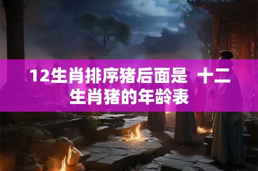 12生肖排序猪后面是  十二生肖猪的年龄表