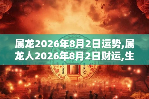 属龙2026年8月2日运势,属龙人2026年8月2日财运,生肖龙2026年8月2日运势