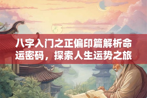 八字入门之正偏印篇解析命运密码，探索人生运势之旅