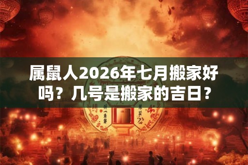 属鼠人2026年七月搬家好吗？几号是搬家的吉日？