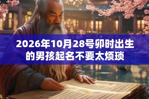 2026年10月28号卯时出生的男孩起名不要太烦琐