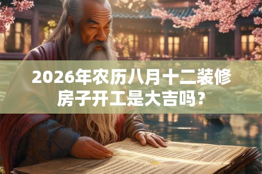 2026年农历八月十二装修房子开工是大吉吗? 2026年农历八月十二装修房子开工是大吉吗?