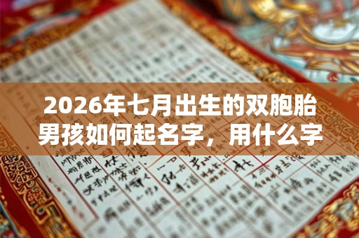 2026年七月出生的双胞胎男孩如何起名字，用什么字比较好