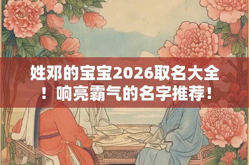 姓邓的宝宝2026取名大全!响亮霸气的名字推荐! 姓邓的宝宝2026取名大全!响亮霸气的名字推荐!