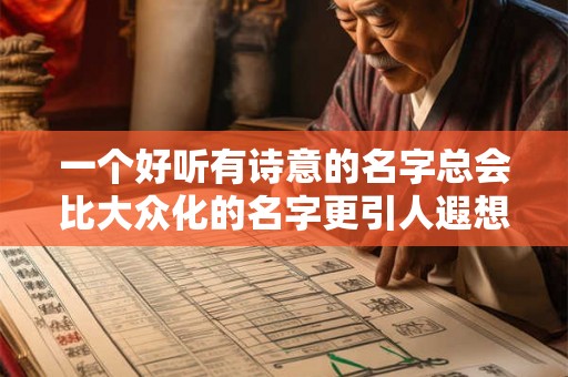 一个好听有诗意的名字总会比大众化的名字更引人遐想