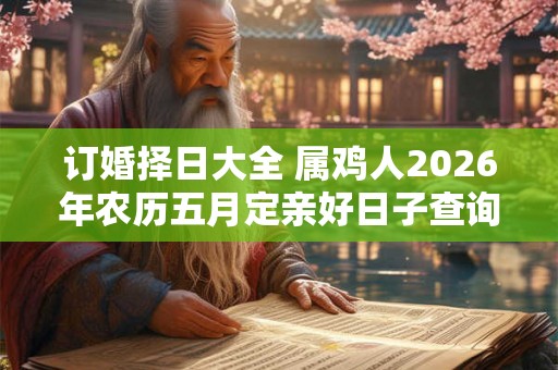 订婚择日大全 属鸡人2026年农历五月定亲好日子查询表