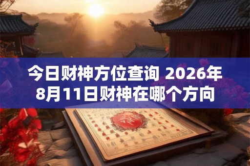 今日财神方位查询 2026年8月11日财神在哪个方向