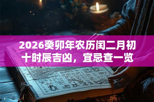 2026癸卯年农历闰二月初十时辰吉凶，宜忌查一览