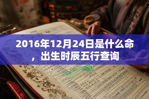 2016年12月24日是什么命，出生时辰五行查询