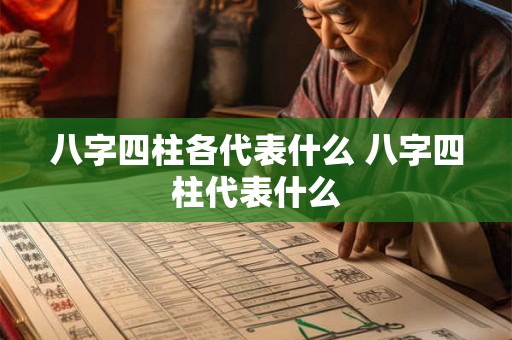八字四柱各代表什么 八字四柱代表什么