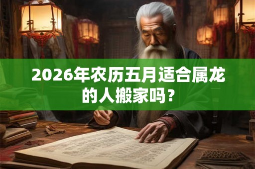 2026年农历五月适合属龙的人搬家吗？