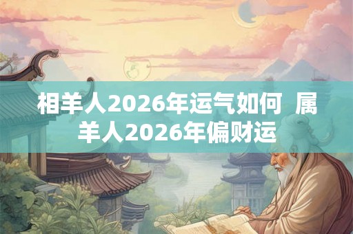 相羊人2026年运气如何  属羊人2026年偏财运