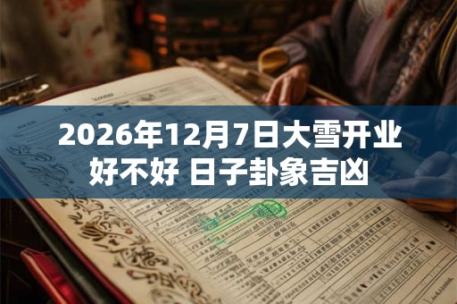 2026年12月7日大雪开业好不好 日子卦象吉凶 2026年12月7日大雪开业好不好 日子卦象吉凶