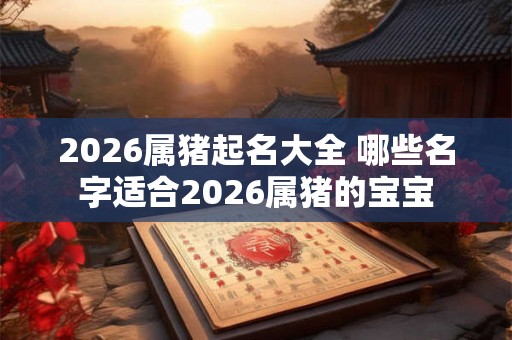 2026属猪起名大全 哪些名字适合2026属猪的宝宝