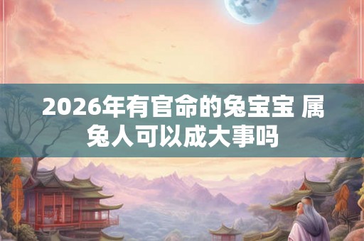 2026年有官命的兔宝宝 属兔人可以成大事吗