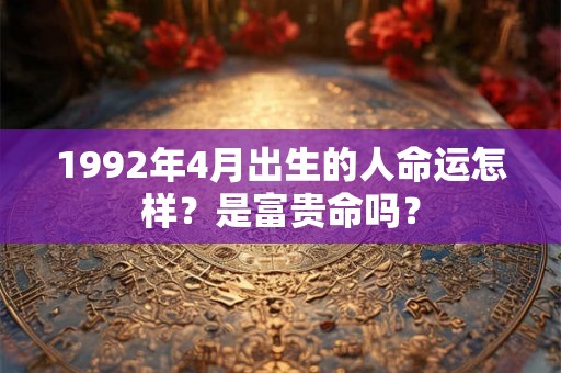 1992年4月出生的人命运怎样?是富贵命吗? 1992年4月出生的人命运怎样?是富贵命吗?