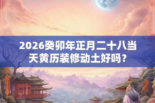 2026癸卯年正月二十八当天黄历装修动土好吗？