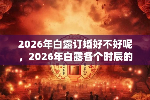 2026年白露订婚好不好呢，2026年白露各个时辰的吉凶情况？