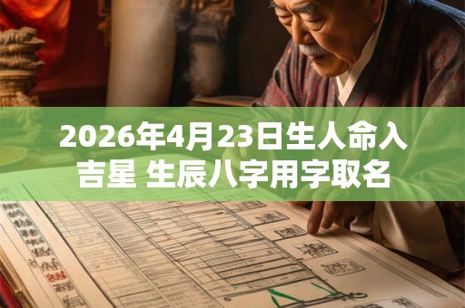 2026年4月23日生人命入吉星 生辰八字用字取名