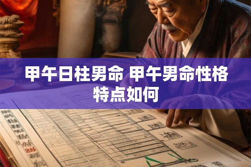 甲午日柱男命 甲午男命性格特点如何